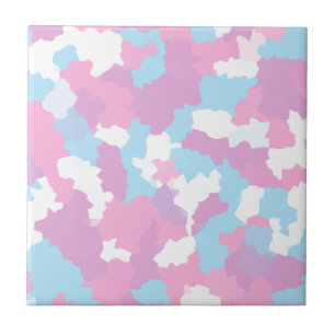Carreau Pastel Camouflage Motif d'art Abstrait