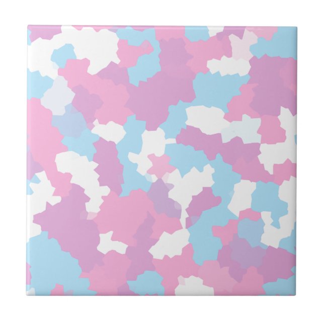 Carreau Pastel Camouflage Motif d'art Abstrait (Devant)