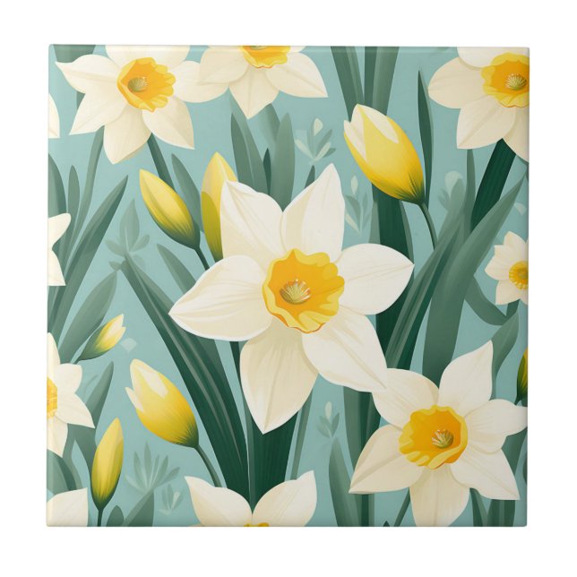 Carreau Pastel Daffodil Retro (Devant)
