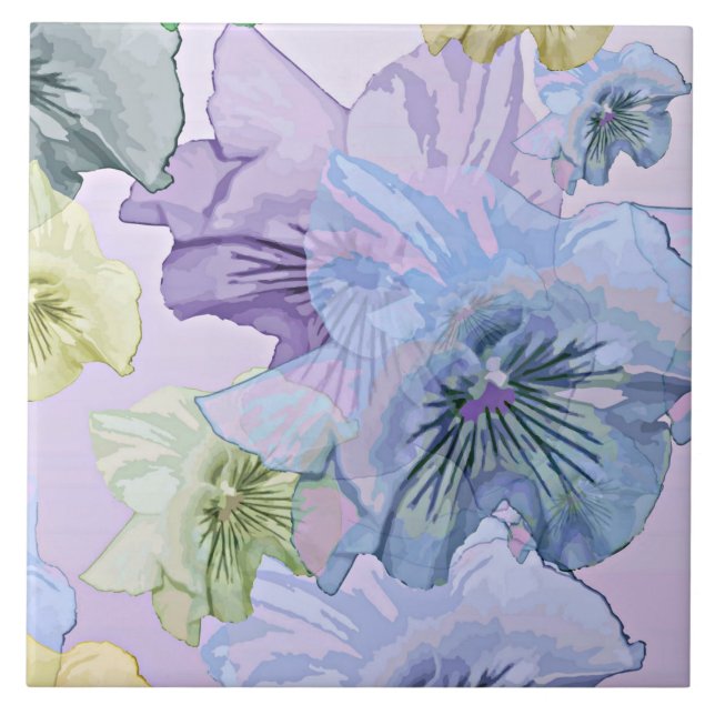 Carreau Pastel Floral Dream, Jolies Pansies (Devant)