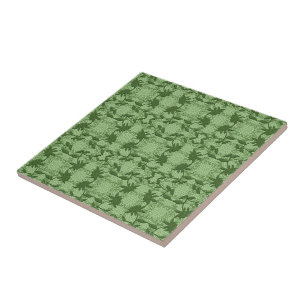 Carreau Pastel Green Floral Dentelle Motif Trivet