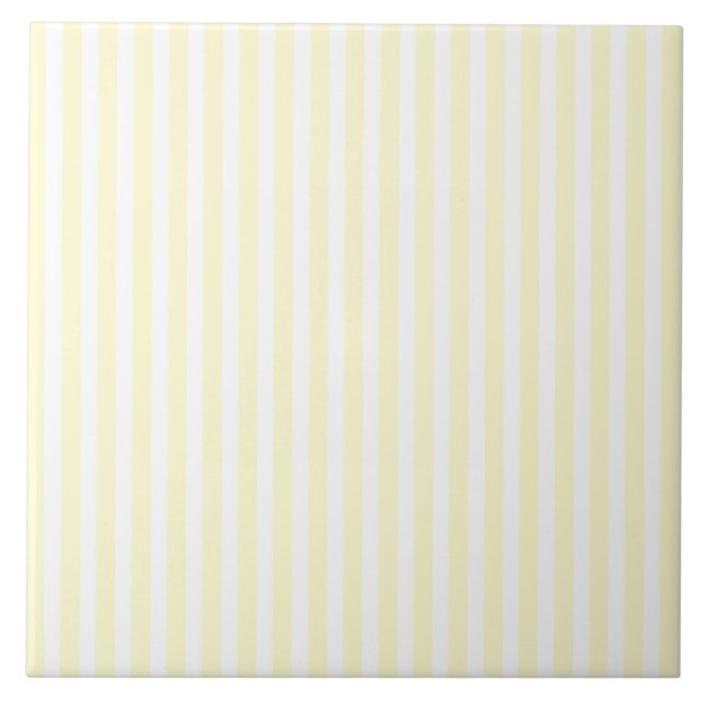 Carreau Pastel Lemon Yellow Stripes blanches Pale Yellow (Devant)