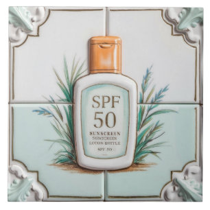 Carreau Pastel Mint Bleu crème solaire Lotion Amusante Sal