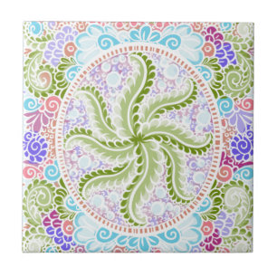 Carreau Pastel Nature Mandala Art