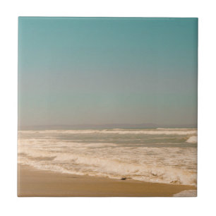 Carreau Pastel Ocean Sandy Beach Sky Waves