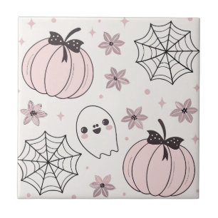 Carreau Pastel Pink Halloween Motif sans couture