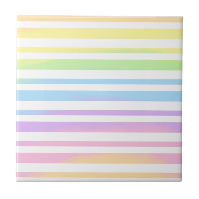 Carreau Pastel Rainbow Stripes Blur Art Design Abstrait (Devant)
