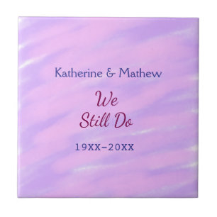 Carreau Pastel rose violet Vow renouvellement anniversaire