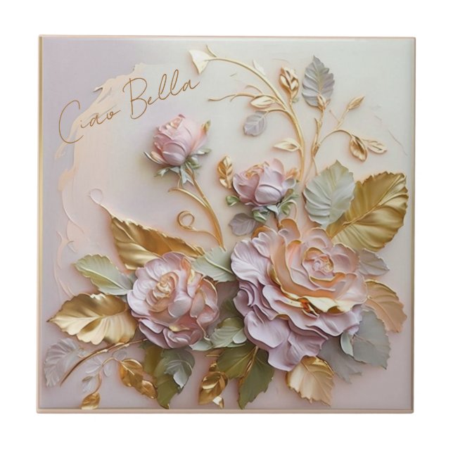 Carreau Pastel Sculpture Rose (Devant)