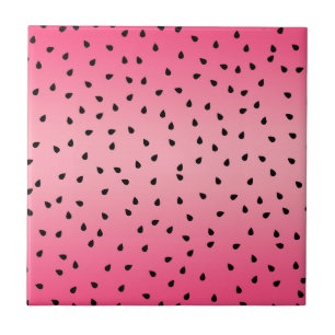 Carreau Pastèque Graines Noires Été Ambiance Rose Juteux