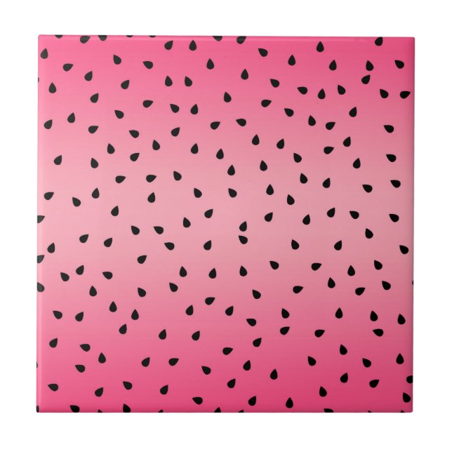 Carreau Pastèque Graines Noires Été Ambiance Rose Juteux (Devant)