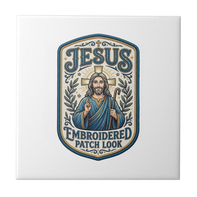 Carreau Patch brodé Jésus Regardez Patch brodé Jésus (Devant)
