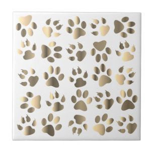 Carreau Pâtes Chien Animal Taupe Beige Carrelage or