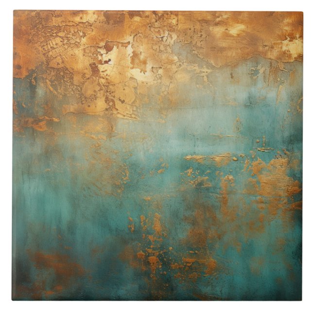 Carreau Patina de cuivre métallique rustique (Devant)