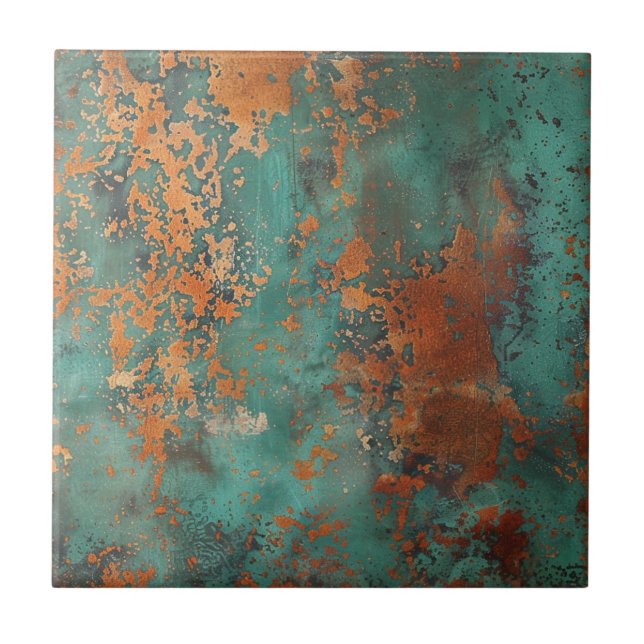 Carreau Patina de cuivre métallique rustique (Devant)