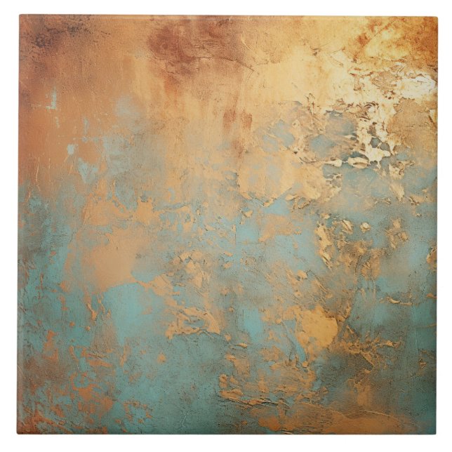 Carreau Patina de cuivre métallique rustique (Devant)