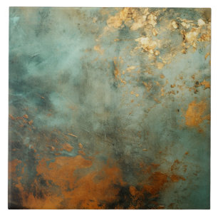 Carreau Patina de cuivre métallique rustique