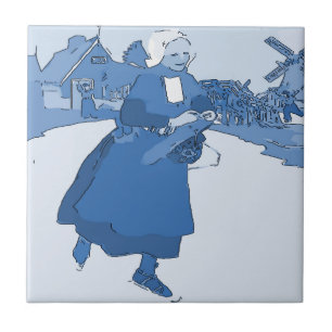 Carreau Patinage féminin néerlandais bleu