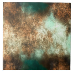 Carreau Patine Cuivre Turquoise Rouille