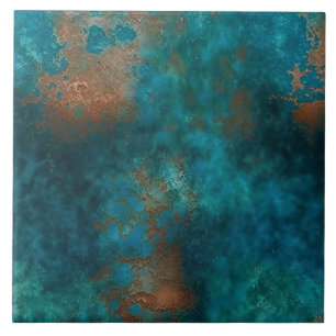 Carreau Patine Cuivre Turquoise Rouille