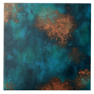 Carreau Patine Cuivre Turquoise Rouille
