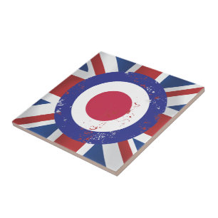 Carreau Patiné Mod Target sur l'effet soie Union Jack
