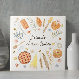 Carreau Pâtisserie Boulangerie sur mesure aquarelle
