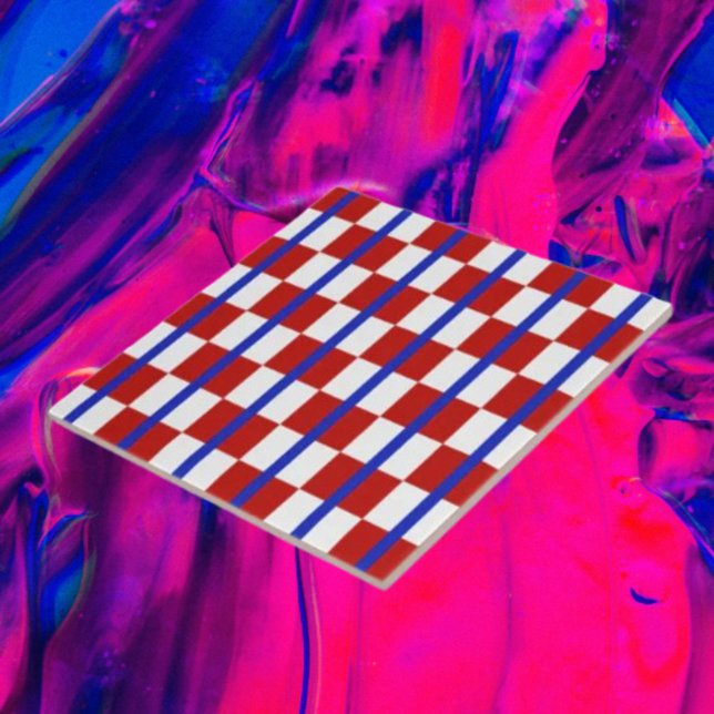 Carreau Patriotic Checkerboard Ceramic Tile (Créateur téléchargé)