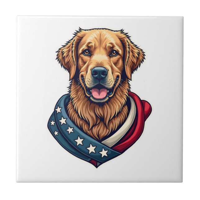 Carreau Patriotic Retriever Pride Vintage Dog Shirt 4 (Devant)