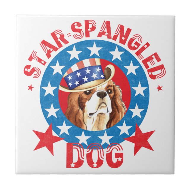 Carreau Patriotique Cavalier Roi Charles Spaniel (Devant)