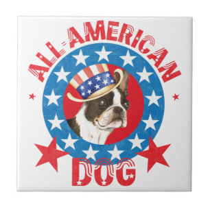Carreau Patriotique de Boston Terrier