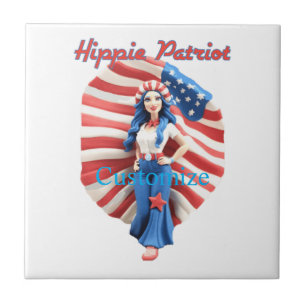 Carreau Patriotique hippie fille Thunder_Cove