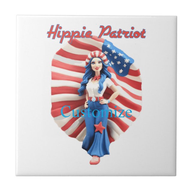 Carreau Patriotique hippie fille Thunder_Cove (Devant)