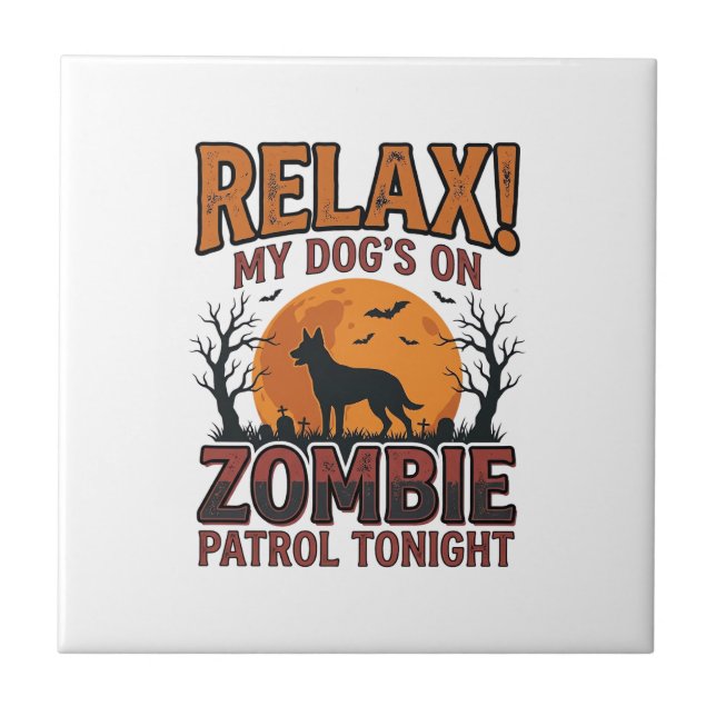 Carreau Patrouille de chien zombie conception de chemise H (Devant)