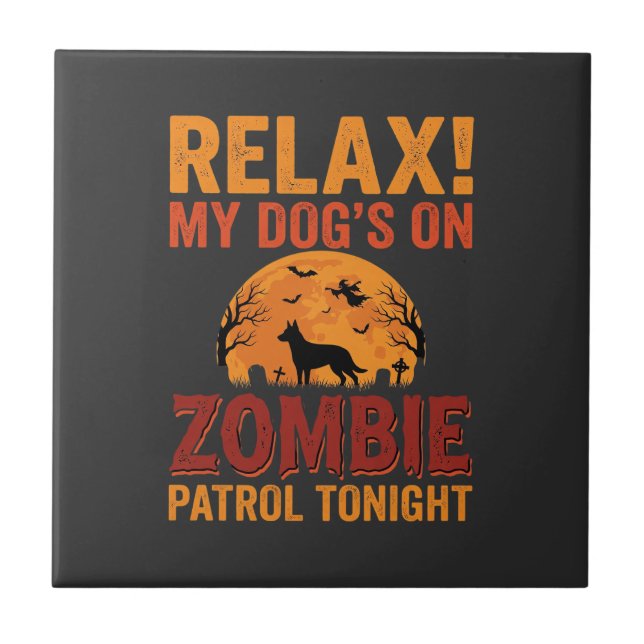 Carreau Patrouille de Chien Zombie Halloween (Devant)