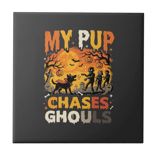 Carreau Patrouille du cimetière de chiens d'Halloween (Devant)