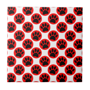 Carreau Patrouilles De Chien Noir En Pois Rouge