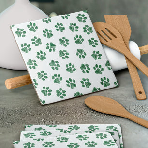 Carreau Patrouilles de Doodle, Paws de Chien, Paws Vertes