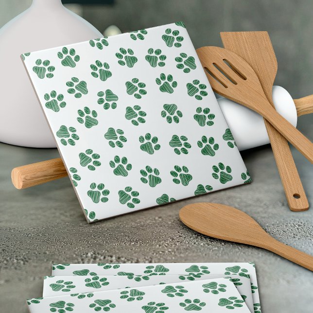 Carreau Patrouilles de Doodle, Paws de Chien, Paws Vertes (Créateur téléchargé)