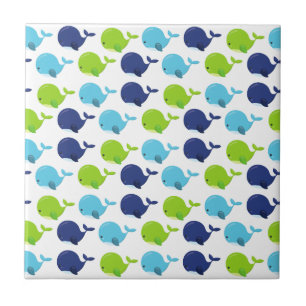 Carreau Pattern of Whales, Cute Whales, Sea Animals