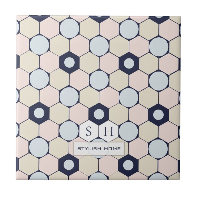 Carreau Patters de Stylish Hexagons et Circles Seamless (Devant)