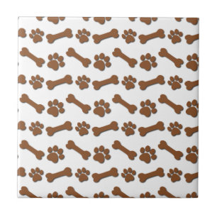 Carreau Pattes BROWN de chien et nom fait sur commande et