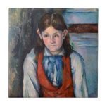 Carreau Paul Cezanne - Garçon dans la veste rouge<br><div class="desc">Garcon au gilet rouge - Paul Cezanne,  Huile sur toile,  1888-1890</div>