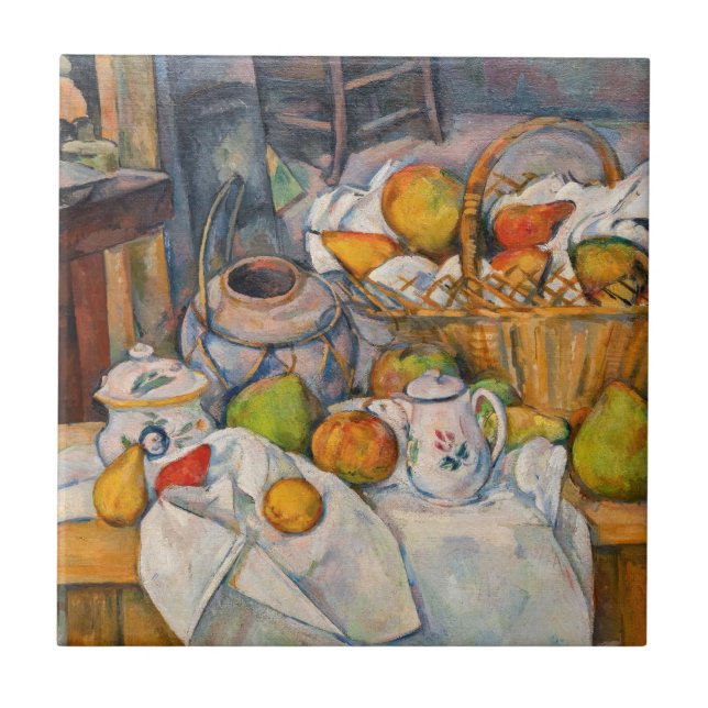 Carreau Paul Cezanne - Nature morte avec panier (Devant)