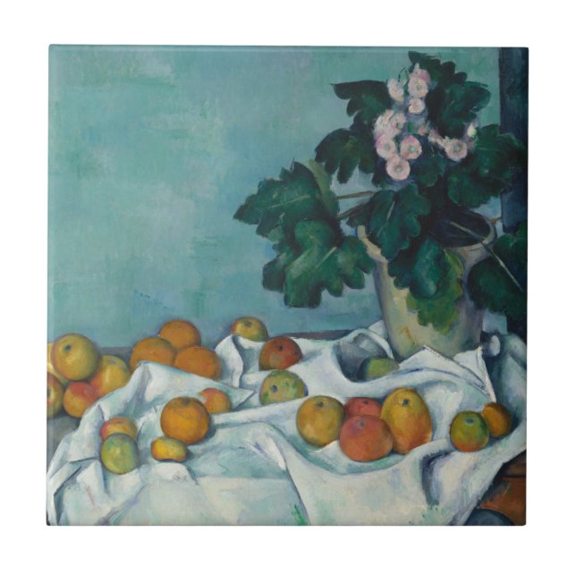 Carreau Paul Cezanne | Vie morte avec des pommes et un pot (Devant)