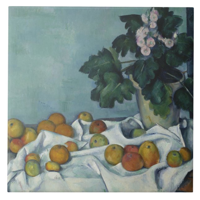 Carreau Paul Cezanne - Vie morte avec pommes et pots (Devant)