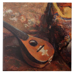 Carreau Paul Gauguin Mandolin Vintage sur une chaise