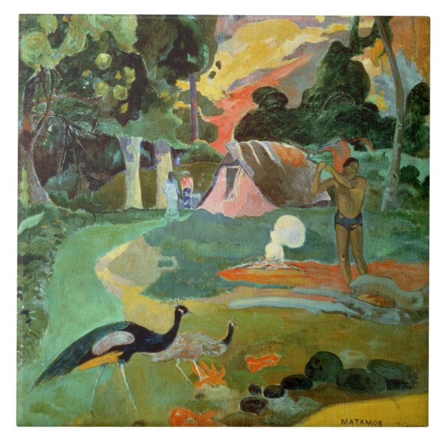 Carreau Paul Gauguin| Matamoe ou, Paysage avec des Peacock (Devant)