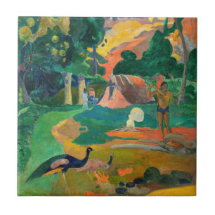 Carreau Paul Gauguin - Paysage aux paons / Matamoe
