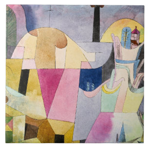 Carreau Paul Klee, Colonnes noires dans un paysage,